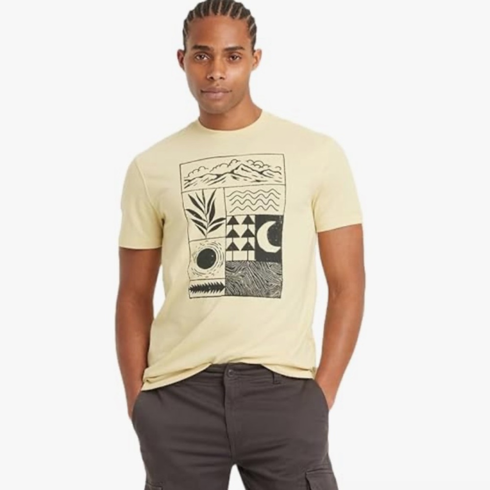 NWOT Men's Short Sleeve Graphic T-Shirt - Goodfellow & Co,Crew Neck, Sun Pattern